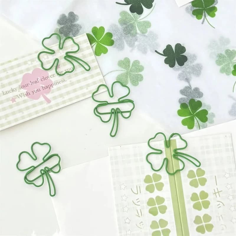 10Pcs/set Sweet Korean Green Leaf Paper Clips Creative Design Fashion Binder Clip Cute Non-sticky Note Scrapbook Paper Clip