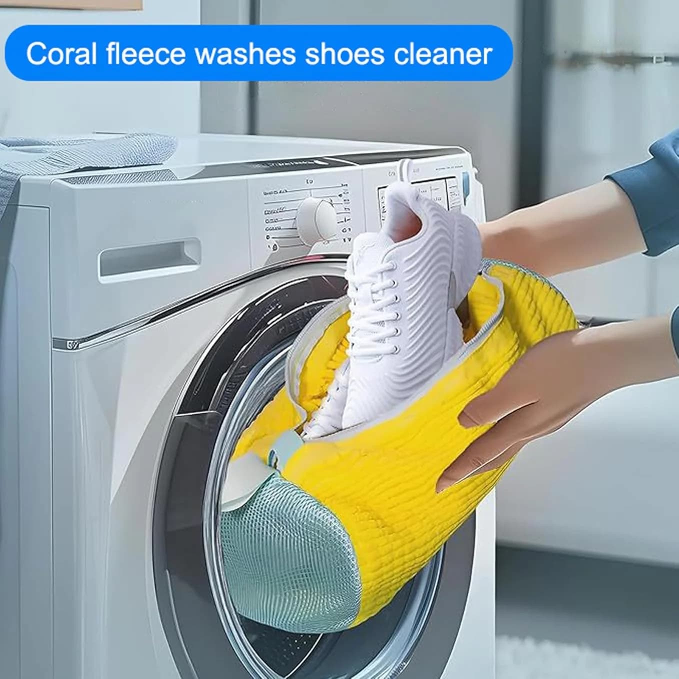 Shoe Protector and Deformation Prevention Bag, Convenient Gadget for Cleaning Shoes, Spherical Cotton-Polyester Laundry Bag