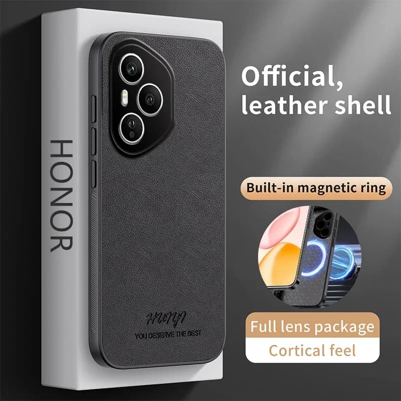Custodia in pelle per Huawei Honor 400 Pro 5G Global Car Supporto magnetico Ricarica wireless Cover per telefono in silicone Honor400Pro DNP-NX9