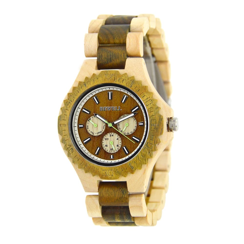 Orologio da uomo in legno al quarzo, orologi da polso da uomo vintage leggeri con cinturino in legno