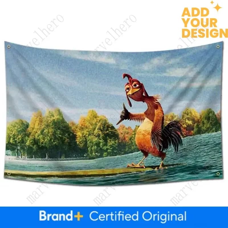 Chicken Joe Tapestrys Unisex Cartoon Character Wall Hanging Surfs Up Movie Fans Walltapestry Animation Enthusiast Custom Tapestr