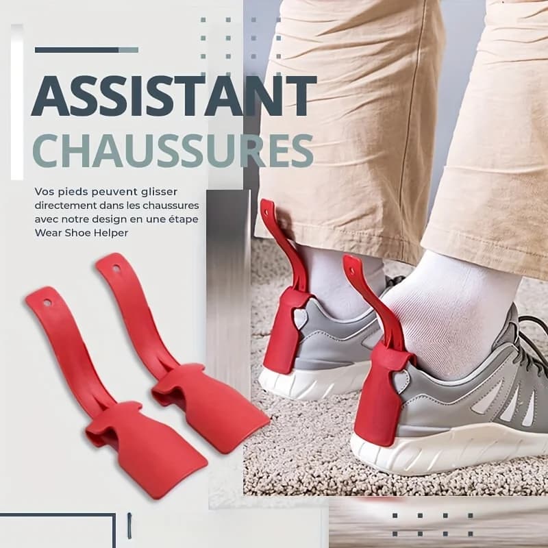 2 Flattering Parts for Wearing Shoes, Plastic Help for Shoes, It is not necessary to Fold, Suitable for All Shoes, Perfect for Seniors and Pregnancy Women