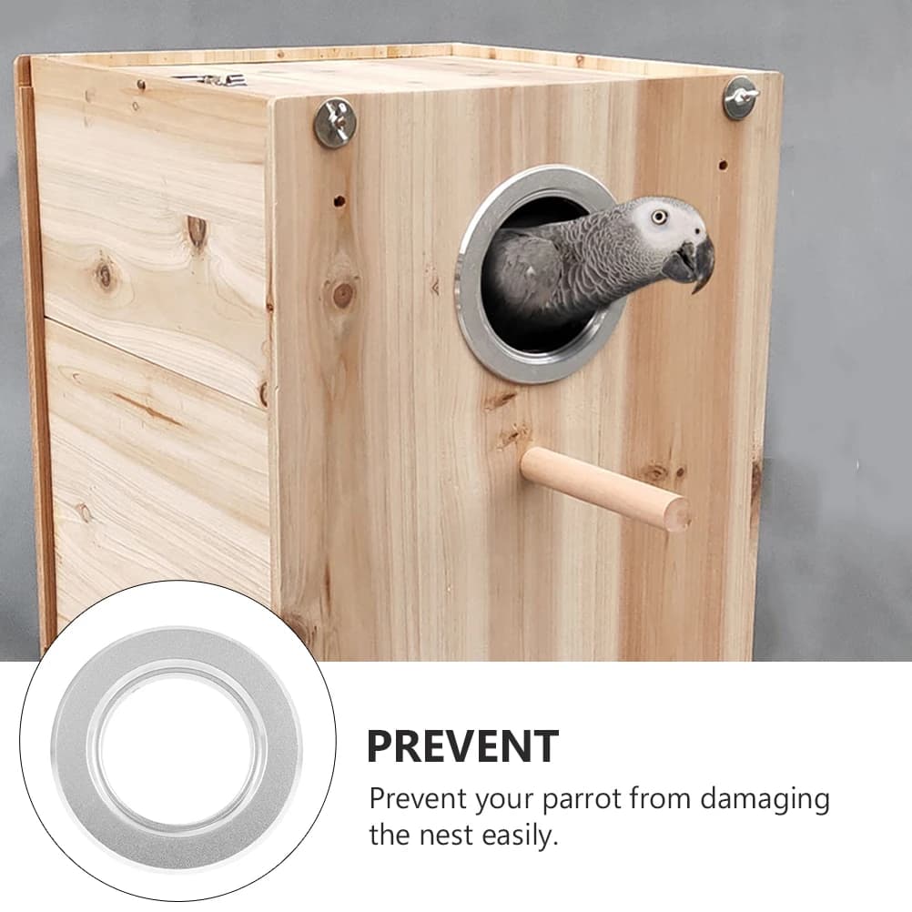 5 pezzi scatola per allevamento di uccelli anello anti-morso protezione in metallo da 65 mm per accessori per la protezione del foro del nido in legno regali pratici per la casa dei pappagalli