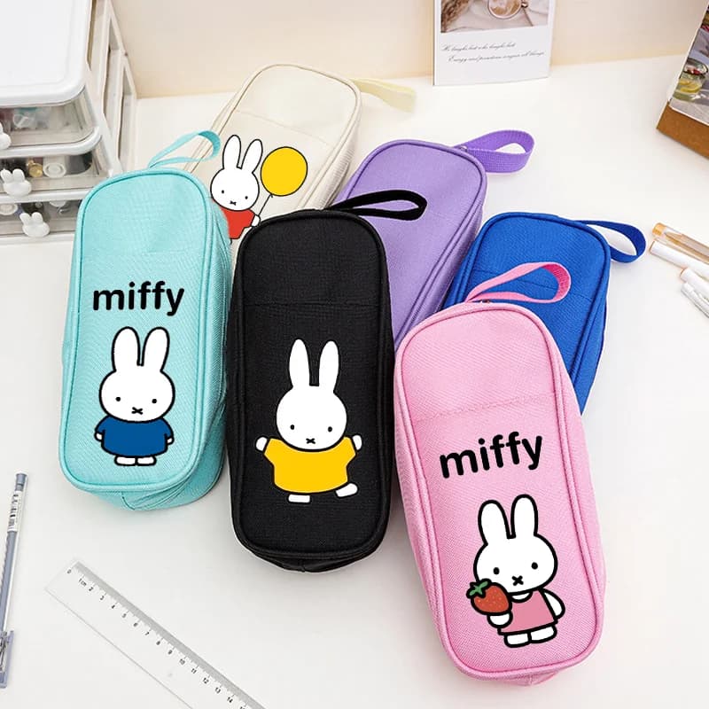 Astuccio Miffy, scatola per cancelleria, simpatico organizer a forma di cartone animato, borsa per penne per ragazze, astuccio kawaii per studenti, articoli per il ritorno a scuola, astuccio per bambini, regalo