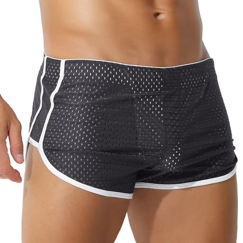 2PCS Men's Arro pants, ice silk underpants, boys' summer, teenagers' four-cornered short pants with loose slits, individualistic