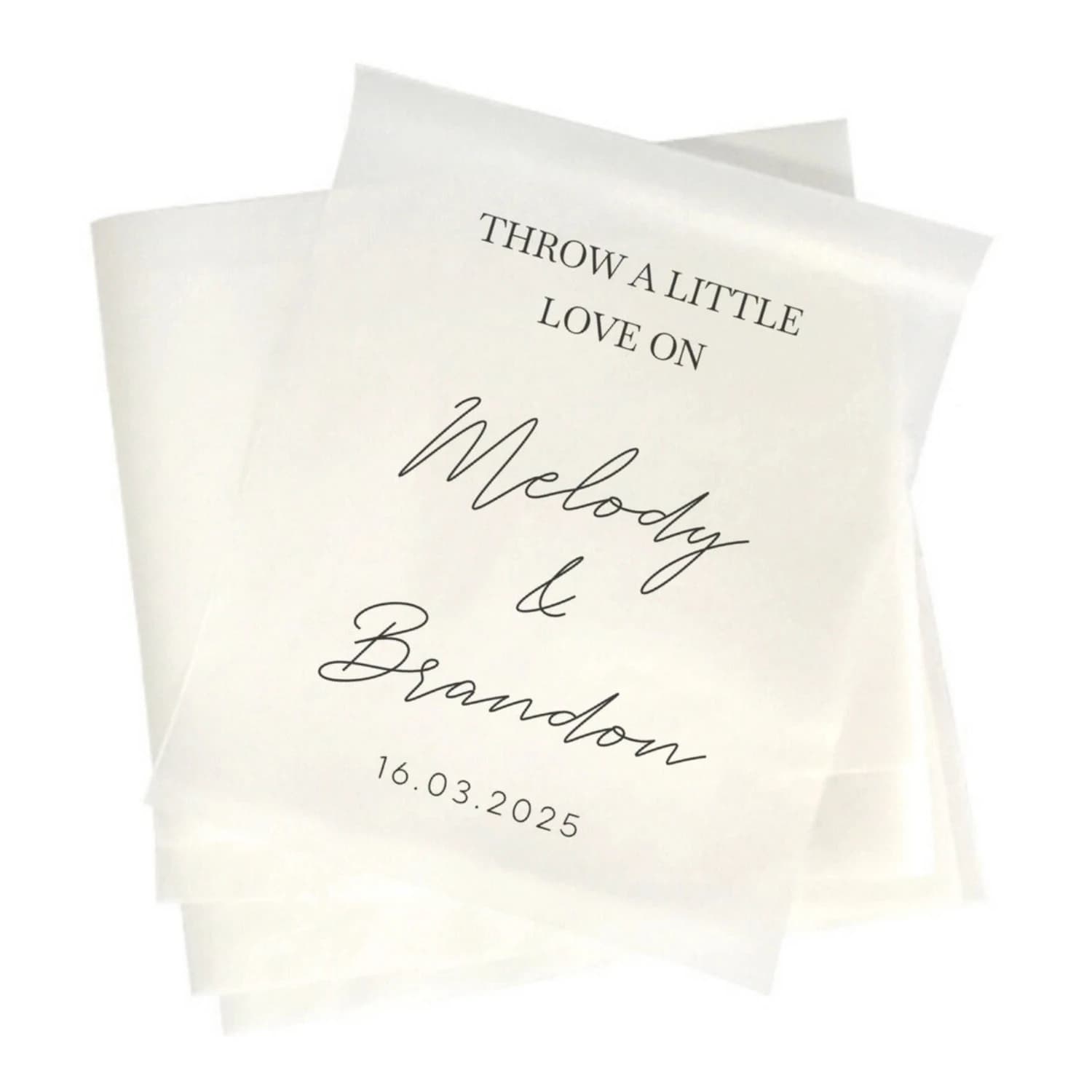 Personalized Wedding Tissue Packs, Wedding Tissue Bags, Wedding Favors, Throw Some Love Name Packets，Wedding Tissue Packets, Wed