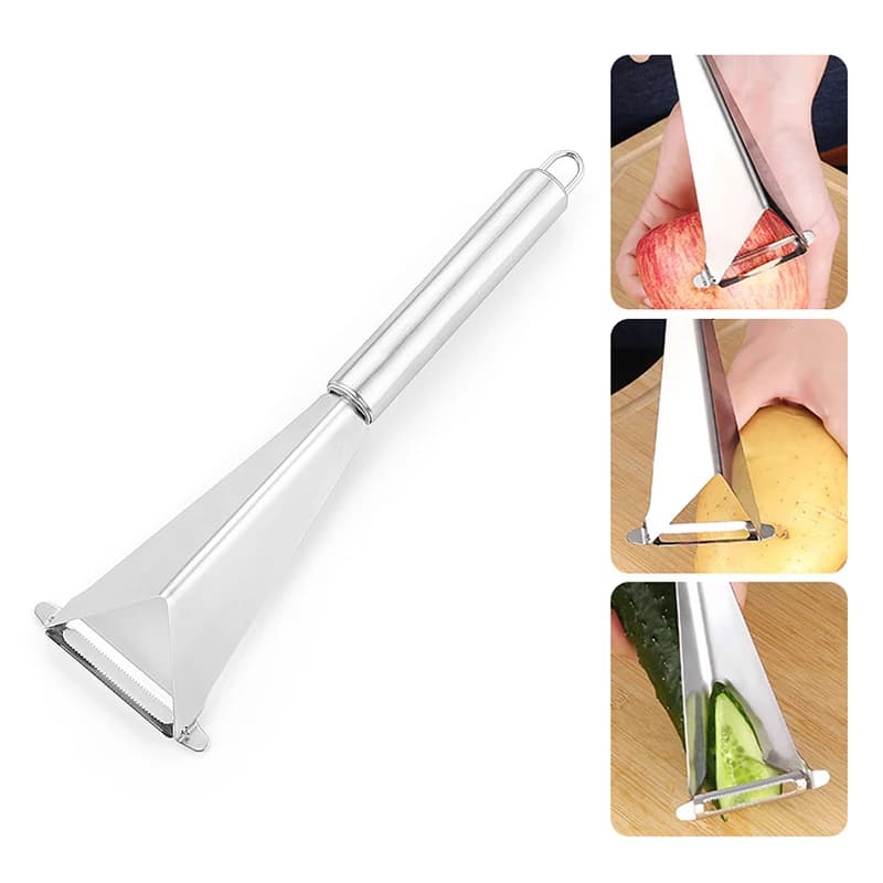 Multifunctional Stainless Steel Triangle Fruit Carving Knife Vegetable Cutter Platter Artisanal Tool for Kitchen