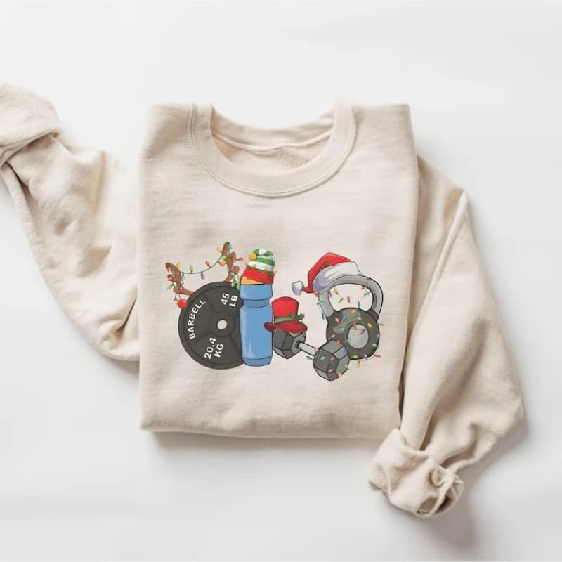 Christmas Fitness Sweatshirt Christmas Kettlebell Rat Gym Lover New Year's Gifts Hoodies Matched Autumn and Winter Hoodies