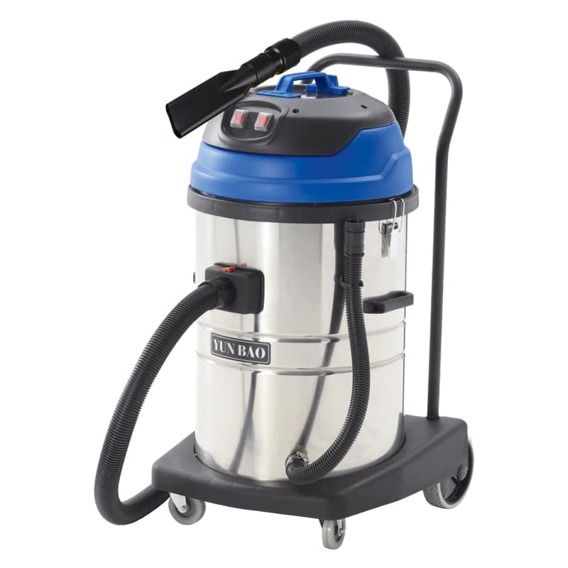Aspirapolvere industriale manuale in acciaio inossidabile blu da 70 litri per autolavaggio dell'hotel, ufficio commerciale, negozio di fabbrica, auto a secco portatile