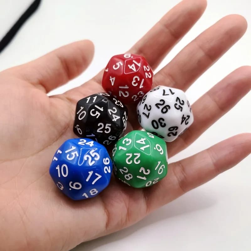 5pcs Cube 30 Sides D30 dungeon dices D&D Table board game 20 faces Acrylic Dice Sets For dungeons and dragons And yahtzee game