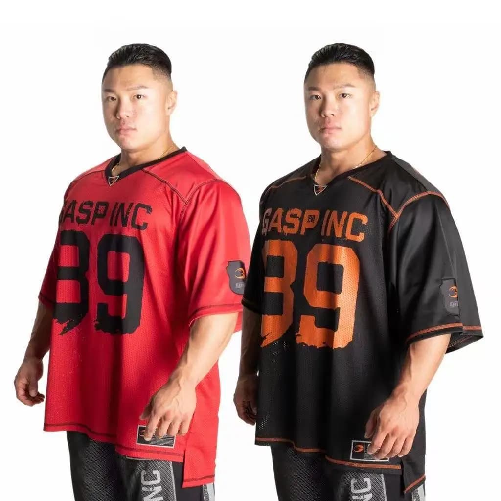 Maglia da Calcio in Mesh GA INC SP 89 da Uomo 2026, Bianca e Nera con Scollo a V, Ideale per Bodybuilding, Allenamento e Streetwear Moto