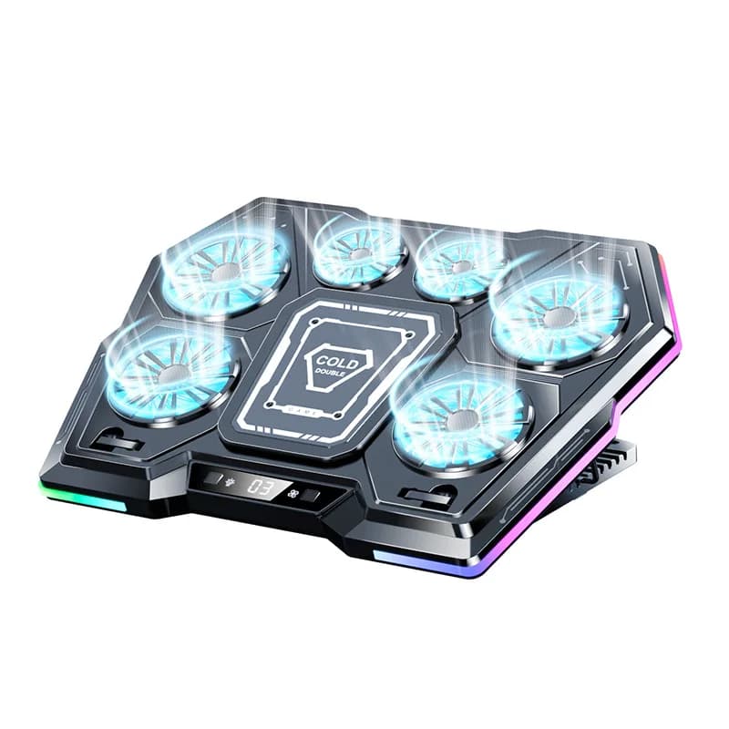Laptop Cooling Stand, Ice Ceramic Semiconductor & Air Cooling, Height Adjustable Base for Notebook