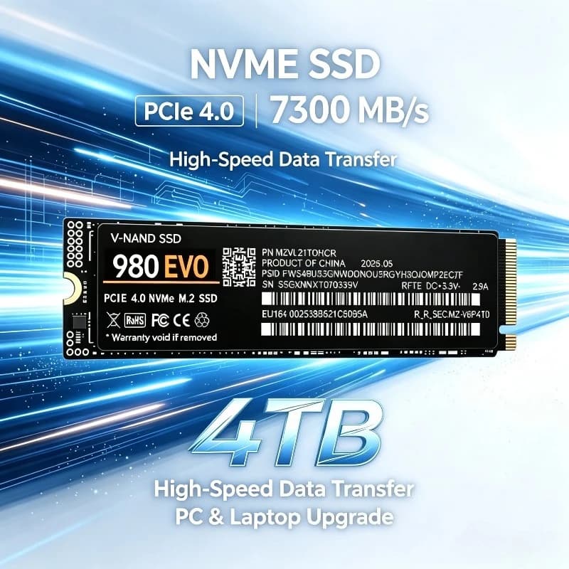 New 980 EVO M.2 NVMe SSD 7300MB/s TLC 3D NAND 2280 Internal Solid State Drive 500GB‑4TB For PS5 Gaming Desktop Laptop PC Storage