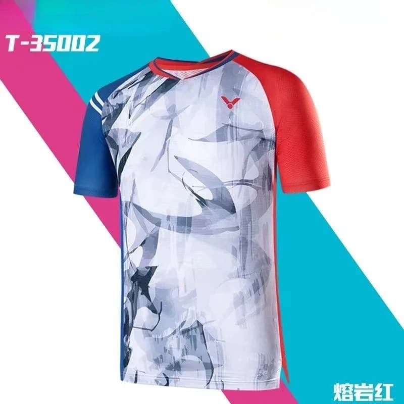Nuova maglietta sportiva a maniche corte Victor per badminton, tennis e ping pong, comoda, traspirante, fresca e assorbi-sudore.