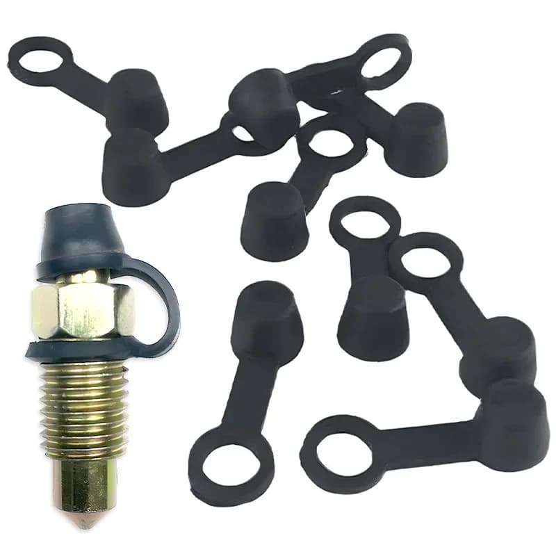 10 pcs 8mm auto brake pump anti-dust stopper unloading oil lace brake spurgo nipple black screw caps dust cover rubber bike cover