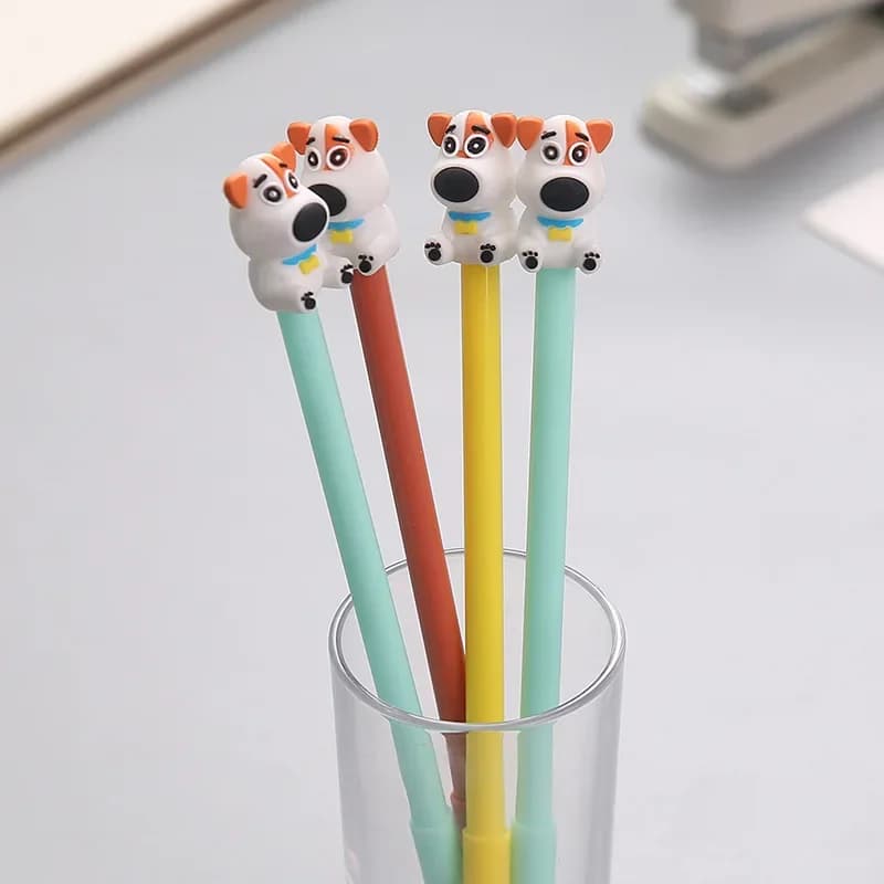 36PCS Creativo Del Fumetto Carino Penna Gel Singolo Cane Penna Neutra Cucciolo Nero Waterborne Penna Studente Prova di Scrittura di Cancelleria Penne Gel