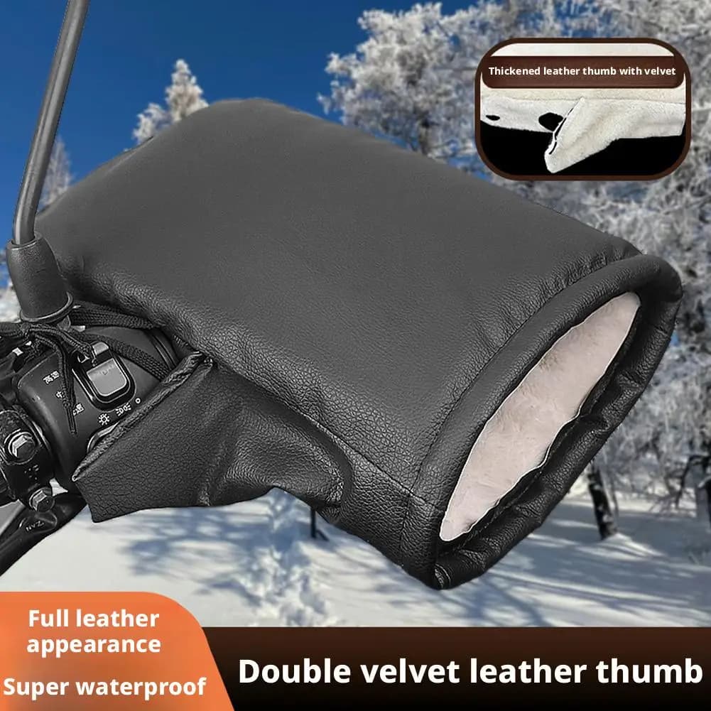 1 pair of motorcycle handlebars winter cycling gloves waterproof handlebar gloves motorcycle thermal gloves e-bike
