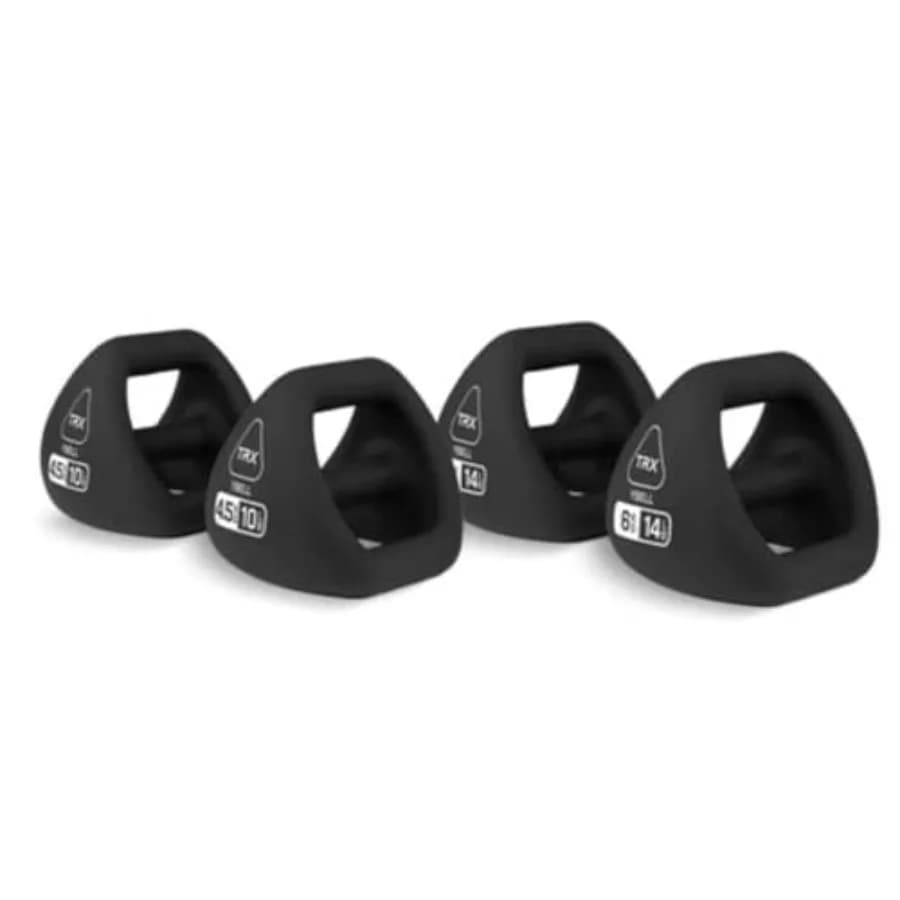 TRX Neo Series 3-in-1 Kettlebell Dumbbell Push Up Bar for home gym use neoprene-coated commercial-grade black equipment durable