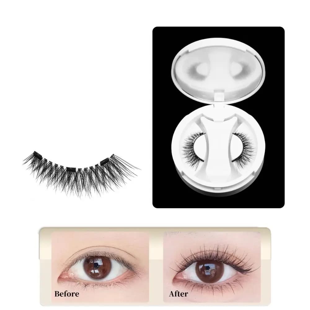 Ciglia Finte Magnetiche Senza Colla, Riutilizzabili, con Clip, Extension Ciglia Magnetiche Fai-da-Te, Ciuffetti di Ciglia Finte Individuali per Ragazze