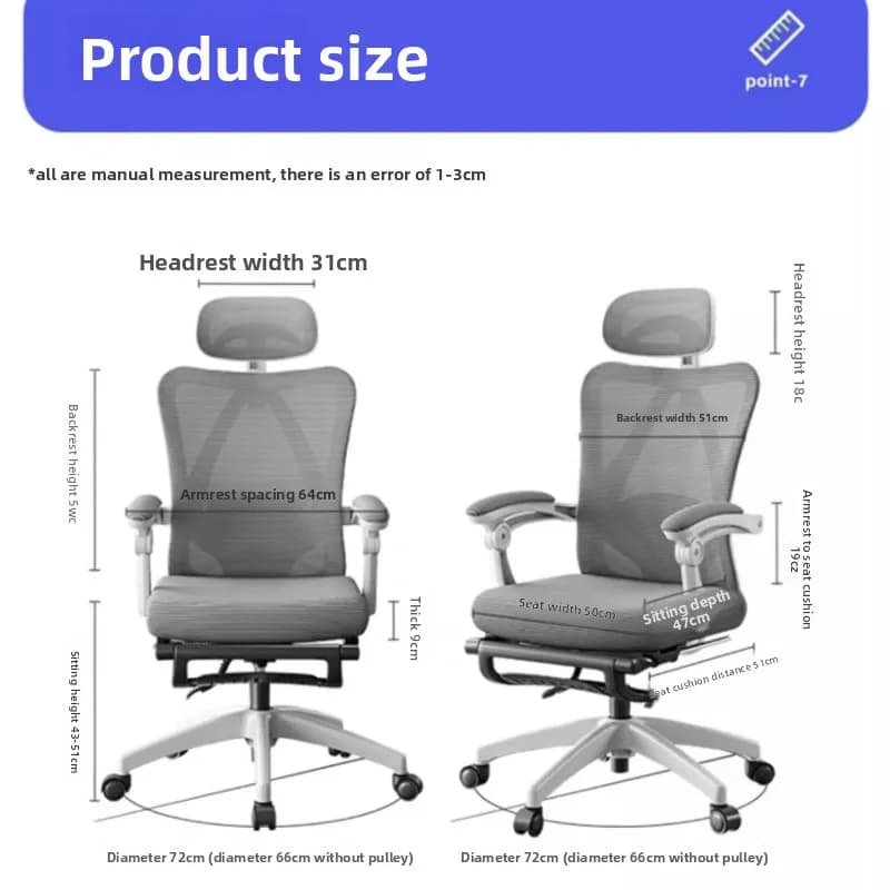Sedia da ufficio stabile, sedia per computer, sedia ergonomica con ruote universali, sedia da ufficio, sedia da gaming