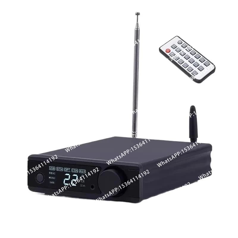 Amplificatore di Potenza Digitale HiFi TPA3255 Bluetooth 5.3 150W*2 Stereo con Ingresso Coassiale e Fibra Ottica, Lettore USB Flash Drive