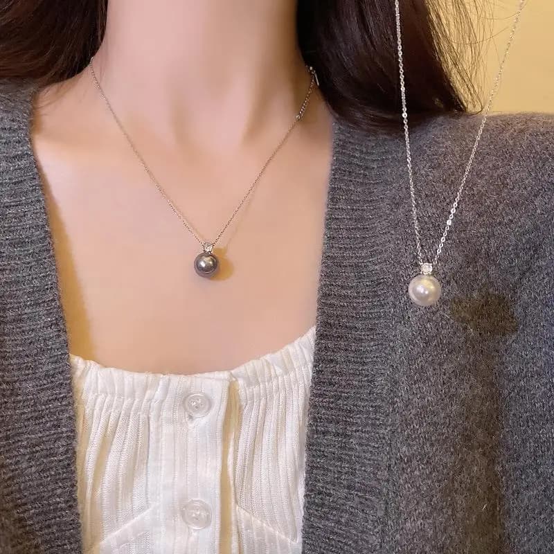 Single Pearl Pendant Necklace Handmade Elegant Minimalist Delicate Chain for Girlfriend Gift Daily Wear