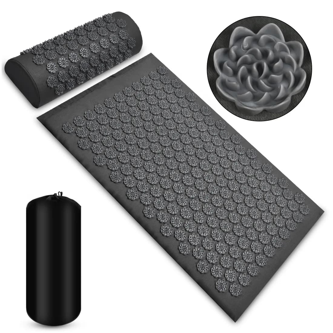 Pranamat Eco Lotus Spike Mat Cuscino per massaggio con agopuntura Applicatore di Kuznetsov per collo piede schiena Yoga Tappetino per massaggio con digitopressione