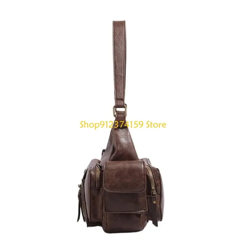 G5AE Women's Shoulder Bag Simple handbag in PU Leather bag Axle bag Pouch with closure