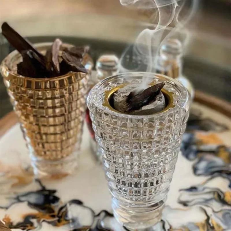 Bruciatore di incenso in cristallo arabo Vaso di vetro trasparente multifunzionale Decorazione di nozze per la casa Porta bastoncini per bruciatore da tavolo