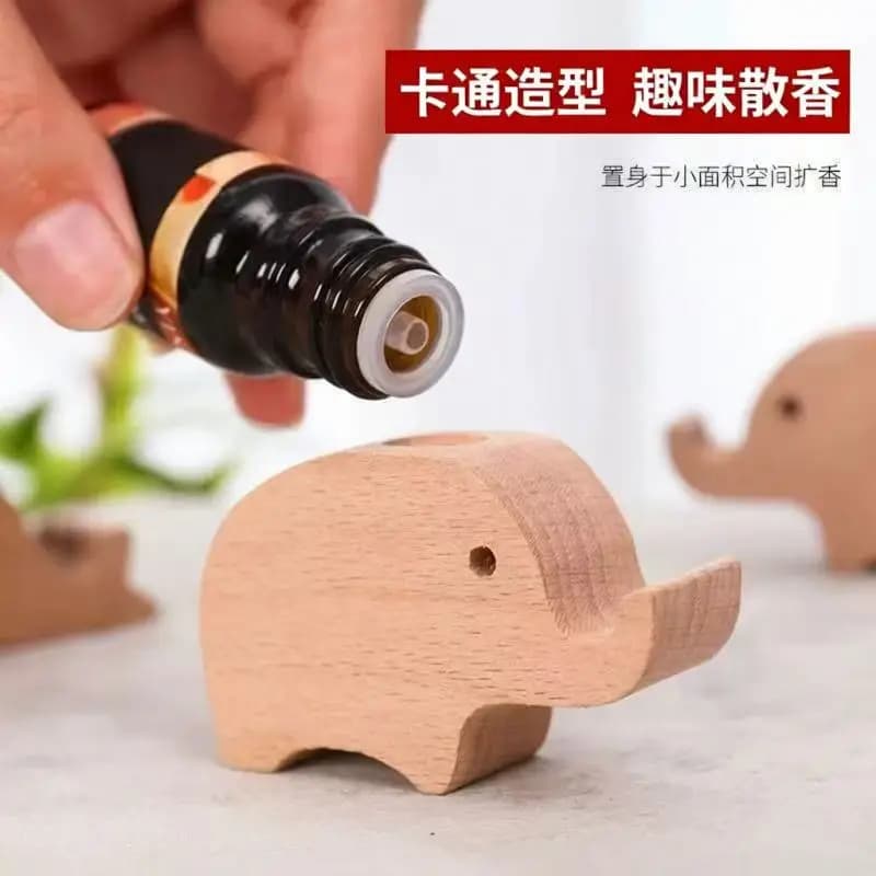 Diffusore di Aromi Volatili in Legno a Forma di Elefante, Deodorante per Ambienti a Lunga Durata