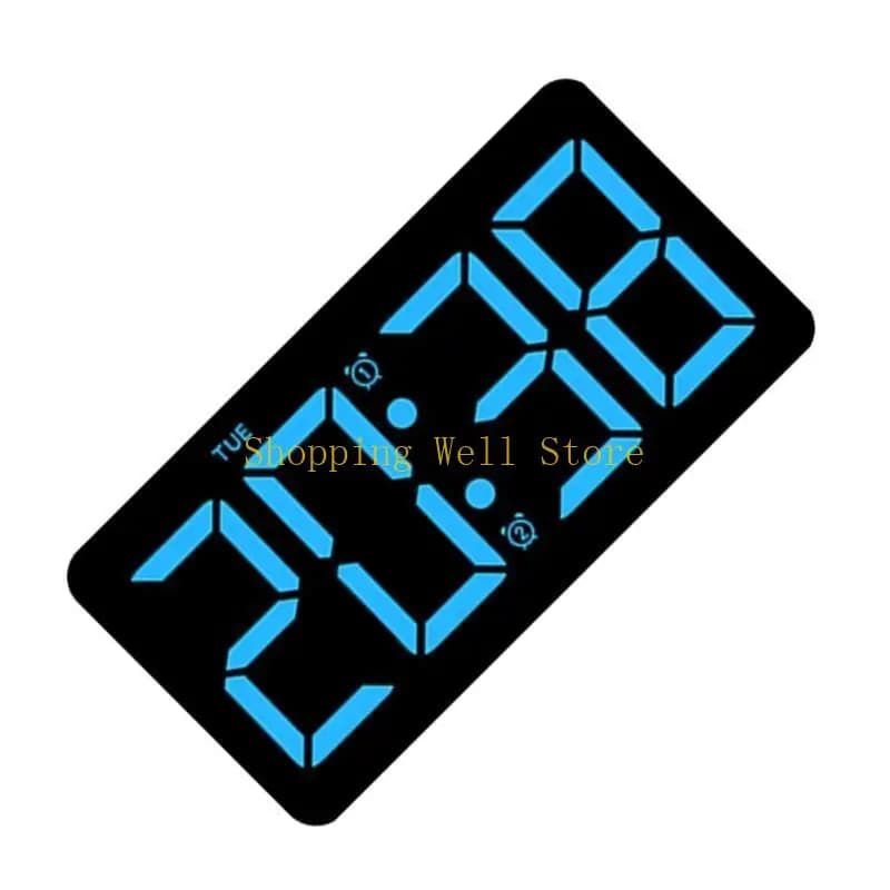 Kx4b Colorful electronic wall clock for bedroom with date/temperature