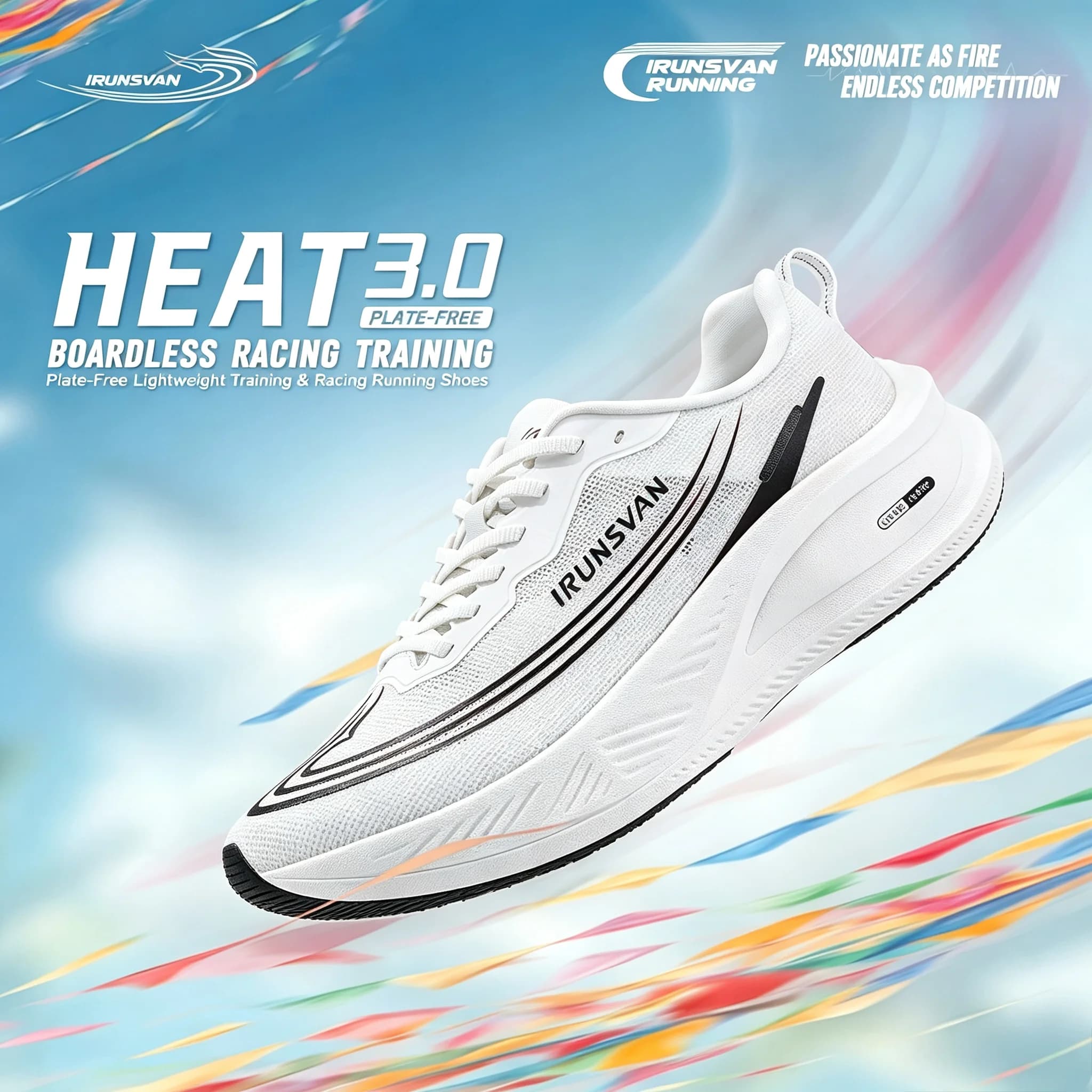 IRUNSVAN Plate-Free Racing Training Shoes Marathon Racing Sneakers Slip Resistant Breathable Training Footwear Unisex 172