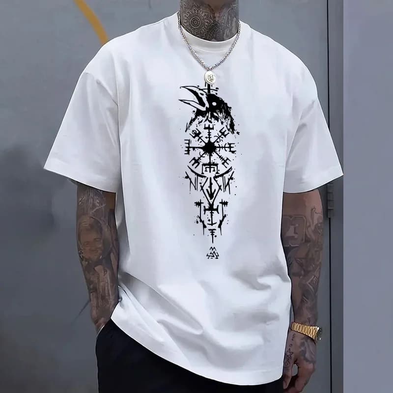 2025 New in Men's 100% Cotton T-shirts Urban Casual Fashion Printed Tee Shirts Home Outdoor Comfort Breathable Cool Tops