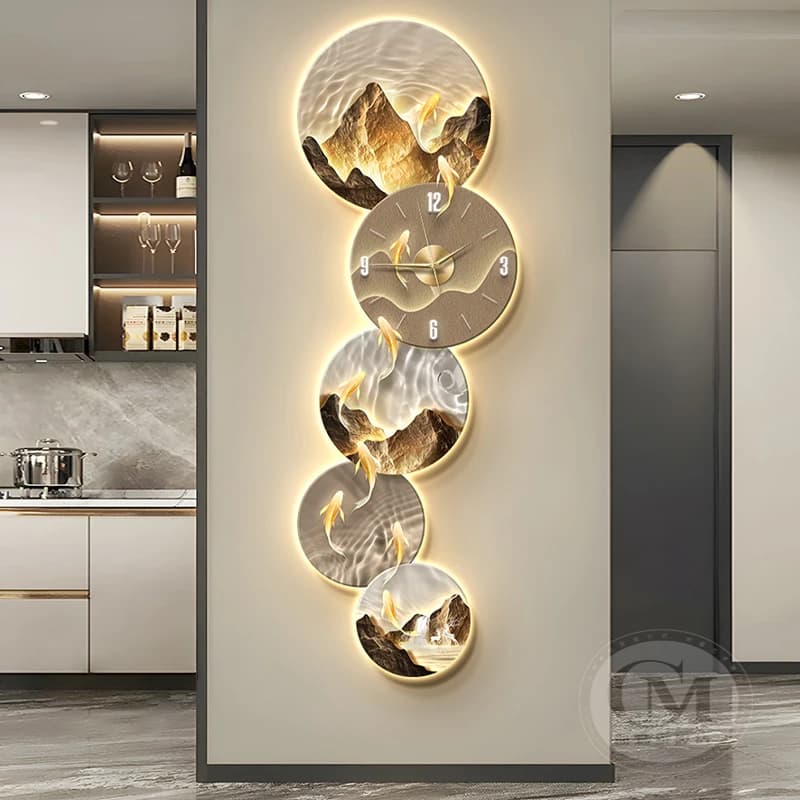 Silent Led Wall Clocks Art Mural Large Interior Living Room Luxury Wall Watch Aesthetic Orologio Da Parete Home Decoration