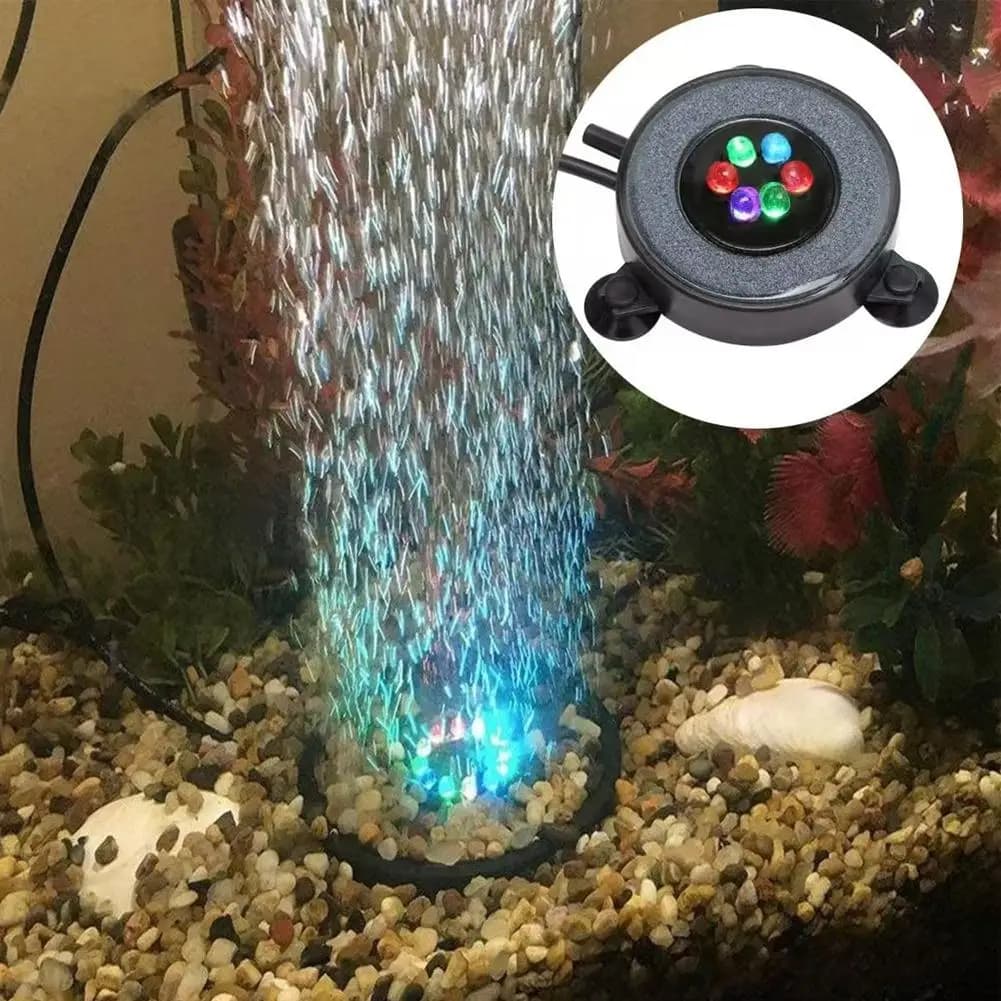Mini Underwater Fish Tank Light Color Changing LED Air Light Aquarium Air Bubble Lamp Making Oxygen For Fish Tank