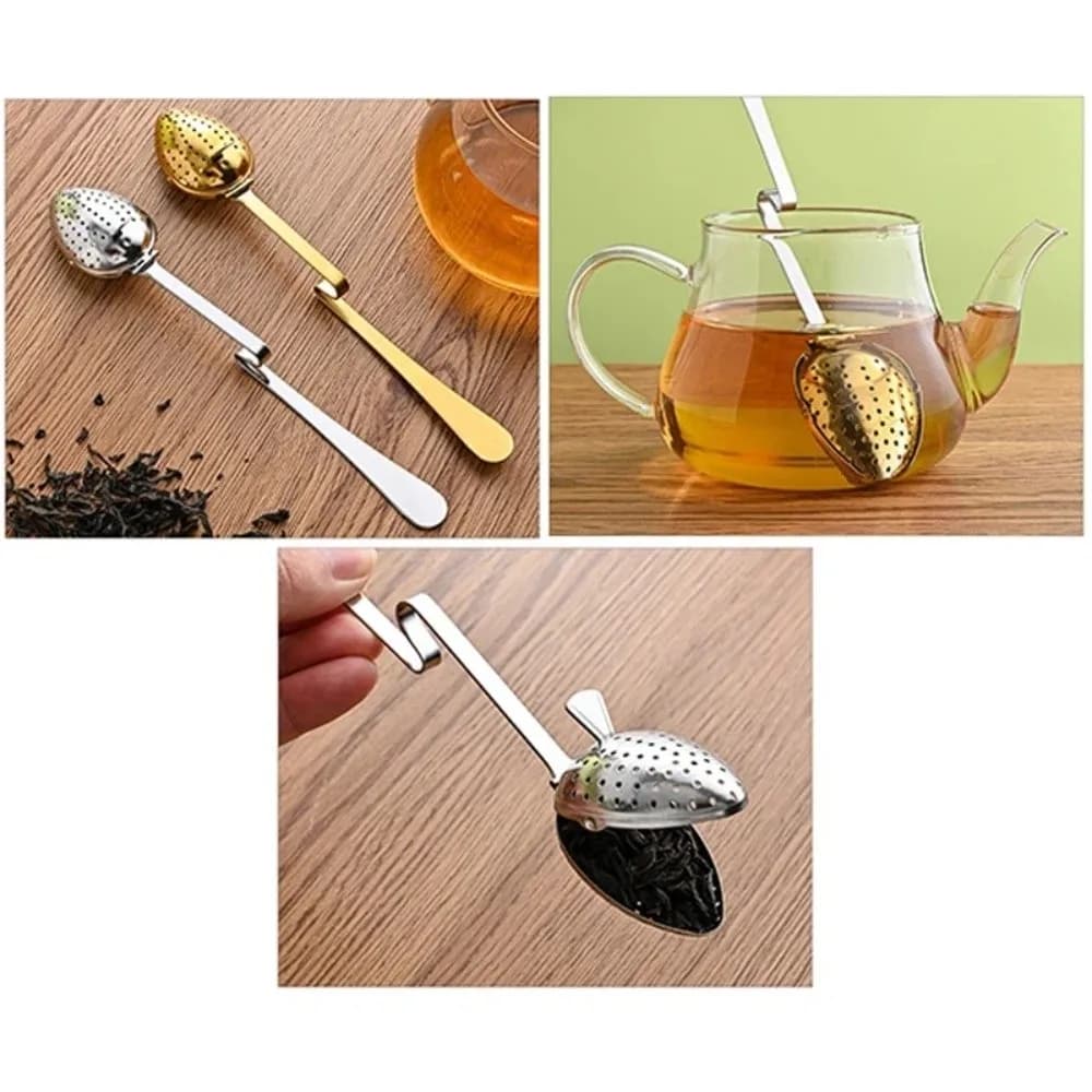Stainless Steel Tea Infuser Strainer Reusable Fine Mesh Tea Filter Diffuser Spoon Shape Mesh Strainer Tea Infuser Sieve