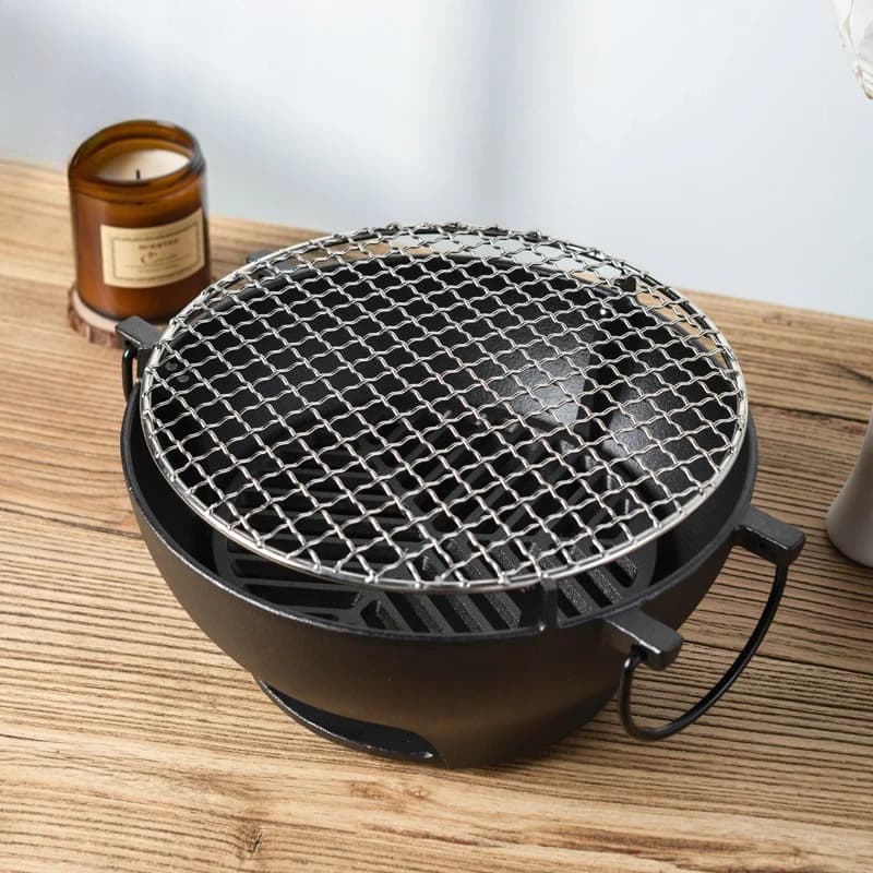 Grill 2026, Round Charcoal Barbecue, Eco-Friendly Non-Stick, Energy Saving Multi-Functional Stove for Home Tea Outdoor Fire