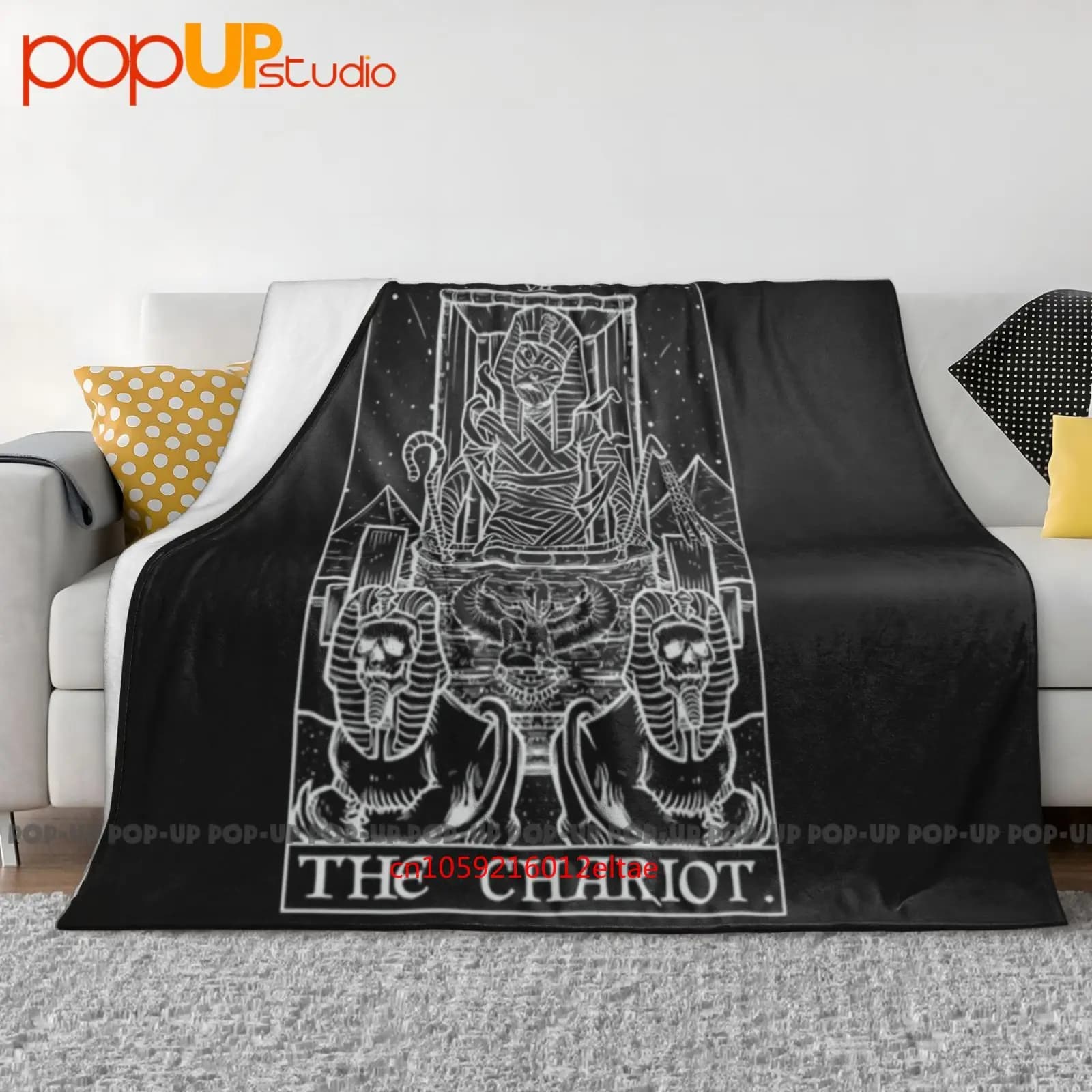 The Chariot Tarot Card Mummia Spettrale Halloween Coperta ultra morbida Trapunta Copridivano invernale Copridivano