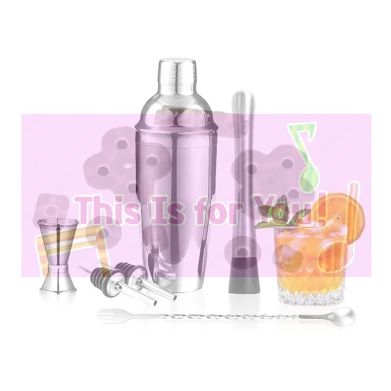 1/6Pcs Stainless Steel Cocktail Shaker Set With All Essential Bartender Tools Rust Resistant For Home Bar Cocktail Making Party