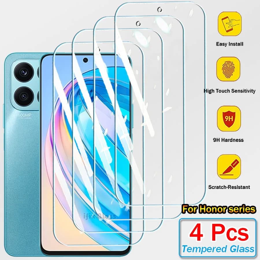 2/4 tempered glass pieces for Huawei Honor 90 70 Lite X8b X7b X6b X8 X7 X6 b X8A X7A X6A protection screen protective glass cover