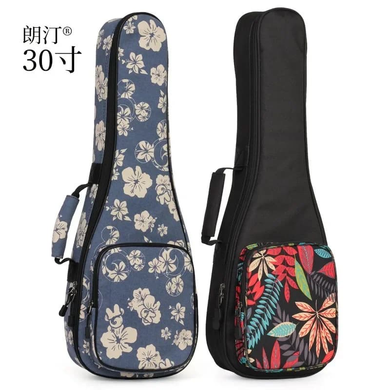 30"Cotton Thicken Pad Baritone Ukulele Bag Small Guitar 30 Inch Backpack Handbag Ukelele Gig Case Pattern Optional