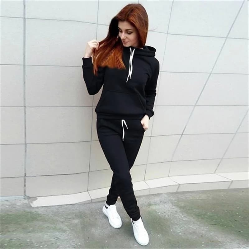 Harajuku casual women sportswear Sportswear Jogging suit Women's suit with hood Sportswear