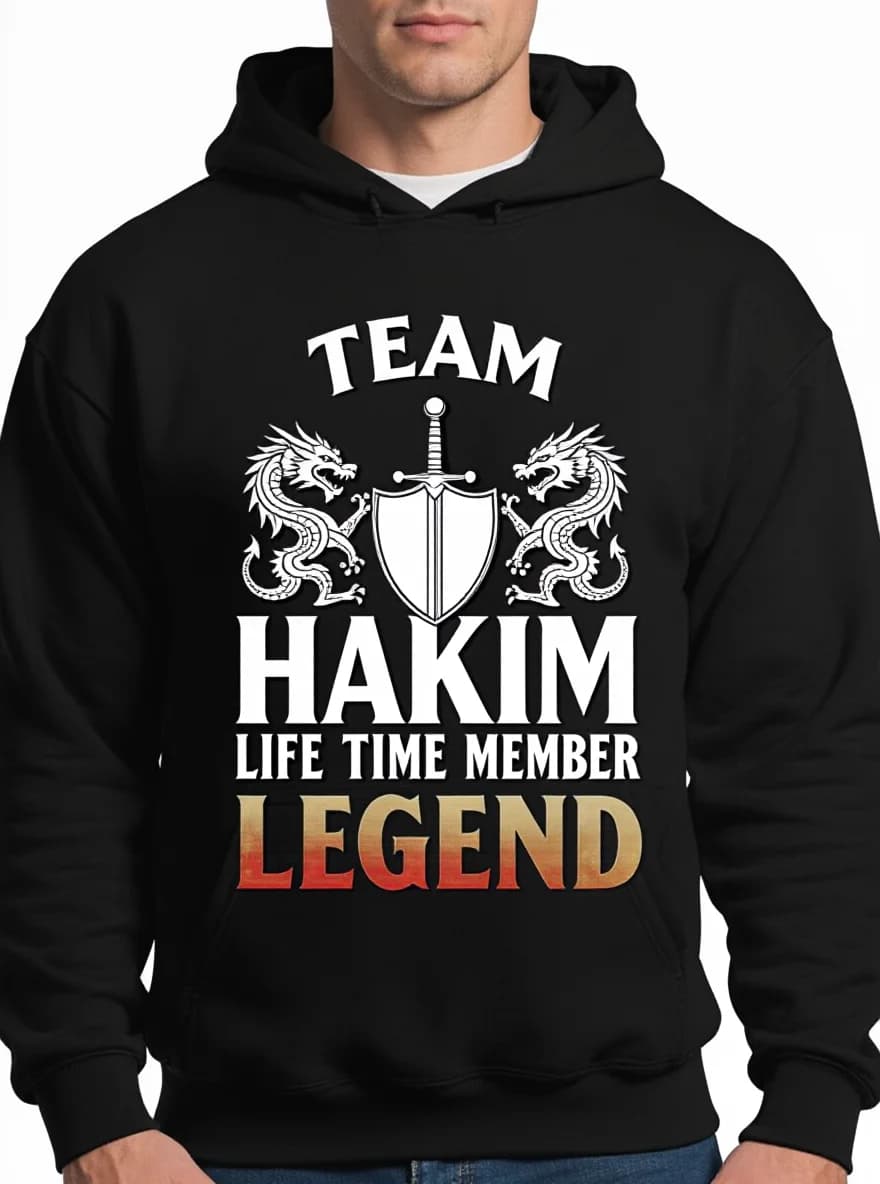 Felpa con cappuccio da uomo Legend Hakim, stampa drago, tasca a marsupio, autunno inverno