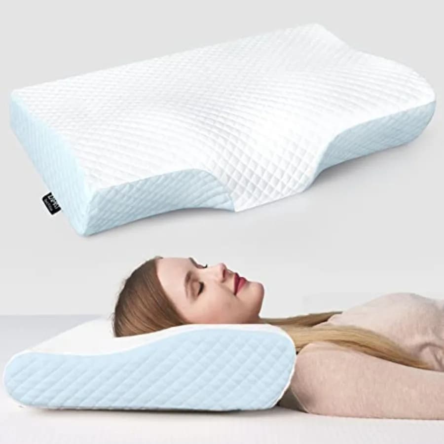 Memory Foam Bearing to Relieve Column Pain, Ergonomic Cervical Cushion Adjustable to Sleep, Orthopedic Bearing for Washable Colle