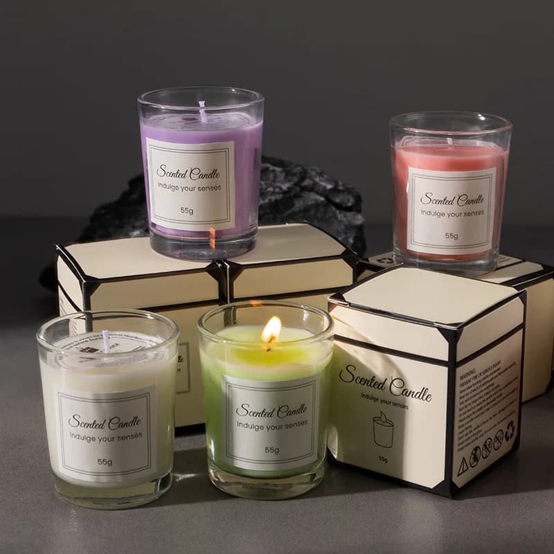 Candela per aromaterapia Confezione regalo premium in vetro fatto a mano in cera di soia senza fumo Candela per aromaterapia creativa Regalo per compagno
