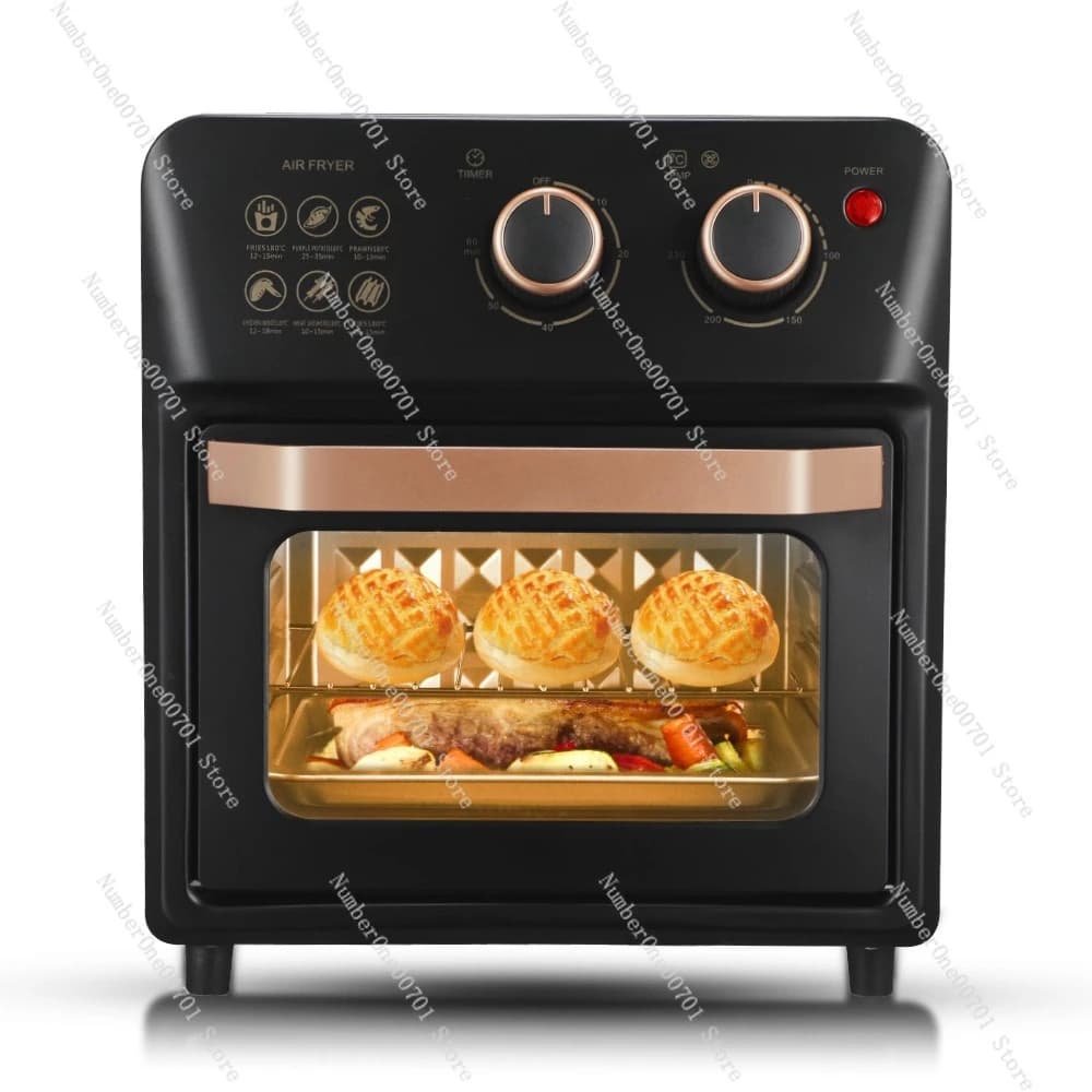 Forno multifunzione da 14 litri, tostapane friggitrice ad aria con spina europea con finestra di visualizzazione, cottura e arrostire intelligenti