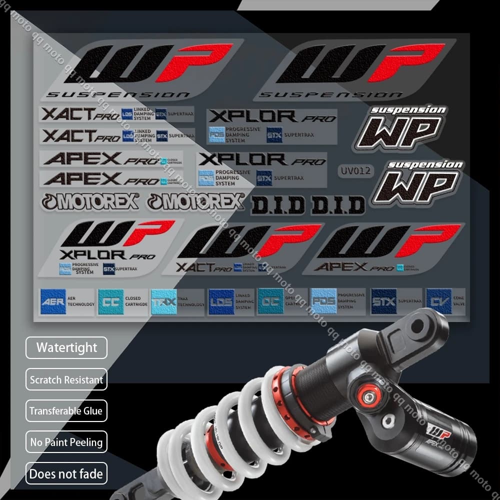 Motorcycle Shock Absorber UV Decal Suspension Modification Decoration Waterproof Stereoscopic Sticker For KTM YAMAHA Suzuki