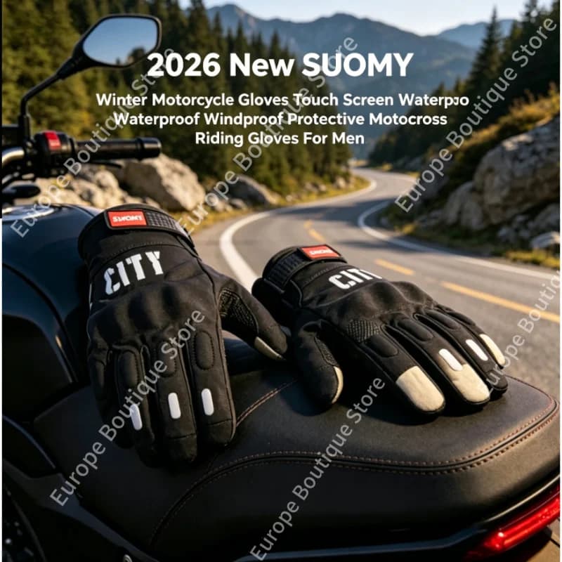 NUOVI Guanti da Moto SUOMY 2026, Impermeabili e Antivento, Touch Screen, Protezione per Motocross, Attrezzatura Invernale per Uomo