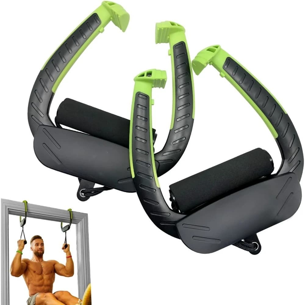 Adjustable and Portable Door Traction Bar, Screwless Installation, Double Handle, Core Training Home Gym Equipment
