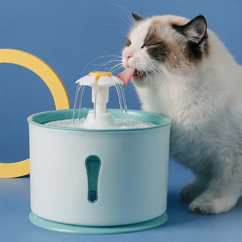 Distributore per gatti da 2,4 litri Fontana per acqua potabile Filtri a carbone attivo Contenitore per alimentatore automatico a LED Interfaccia USB